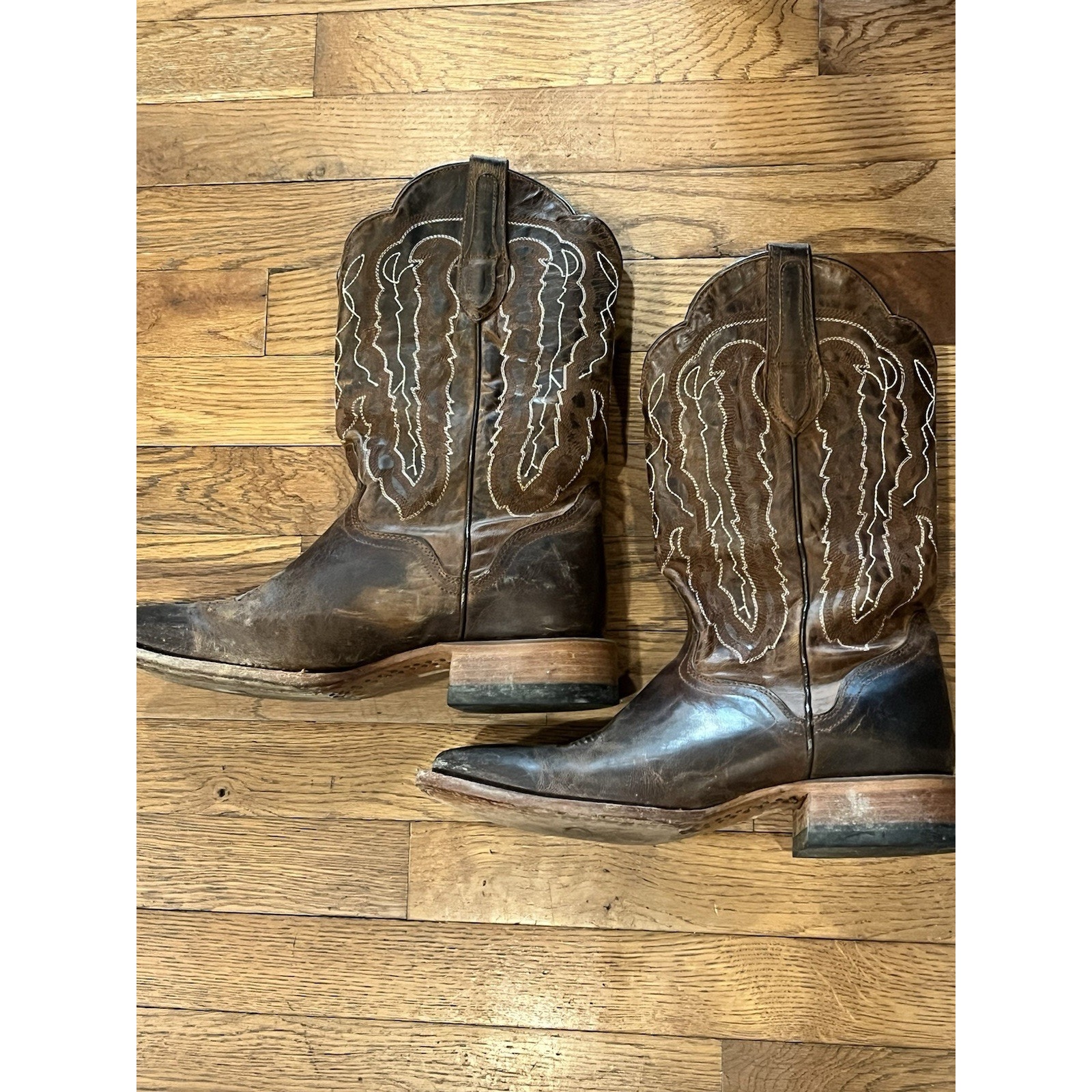 Jb Dillon Jbm3208 Brown Genuine Goat Leather Cowboy Boots Mens Sz 10 D
